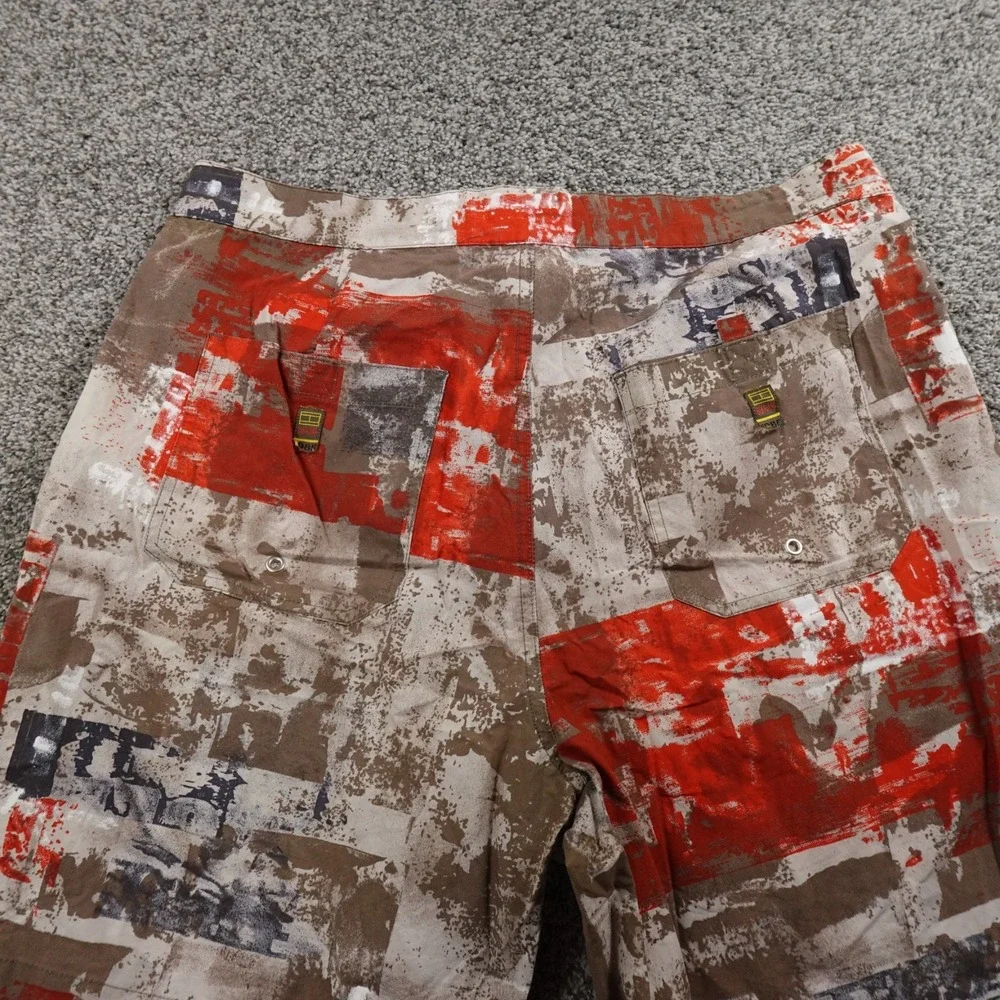 VTG Tommy Hilfiger Shorts Mens XL Orange‎ Brown Hybrid Board Swim Trunks 90s Y2K